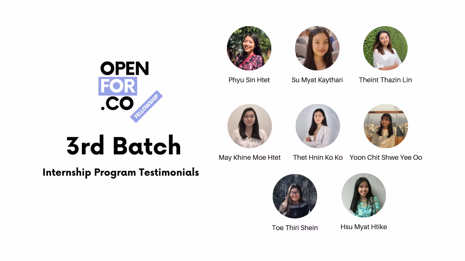 Internship Program Testimonials - 3rd Batch