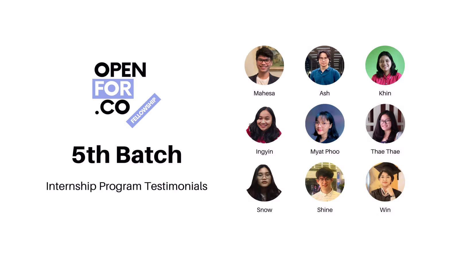 Internship Program Testimonials - 5th Batch